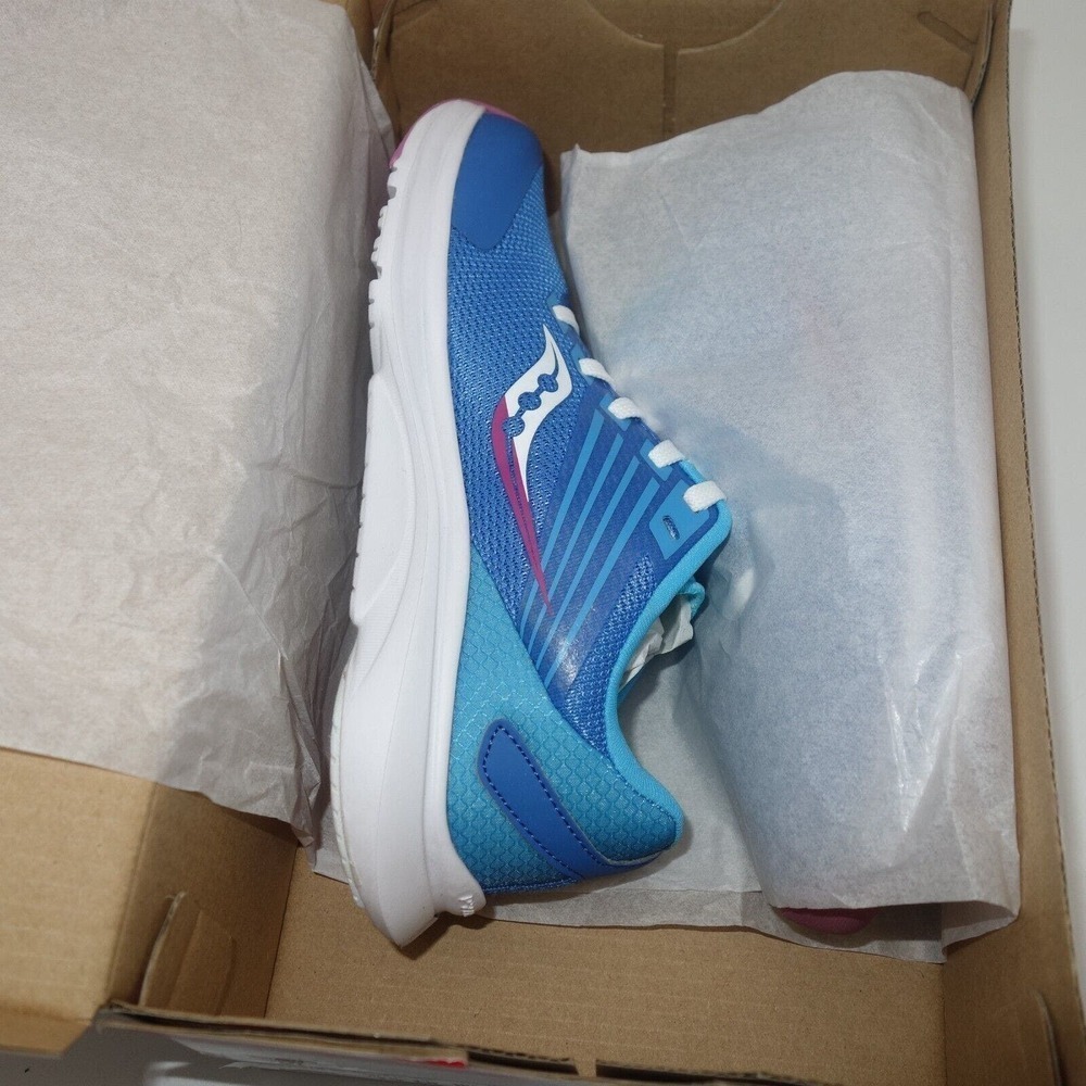 NEW Saucony Kinvara 12 Sneakers Lace Up Running Shoes Blue Pink Girl's 11 - Picture 9 of 11
